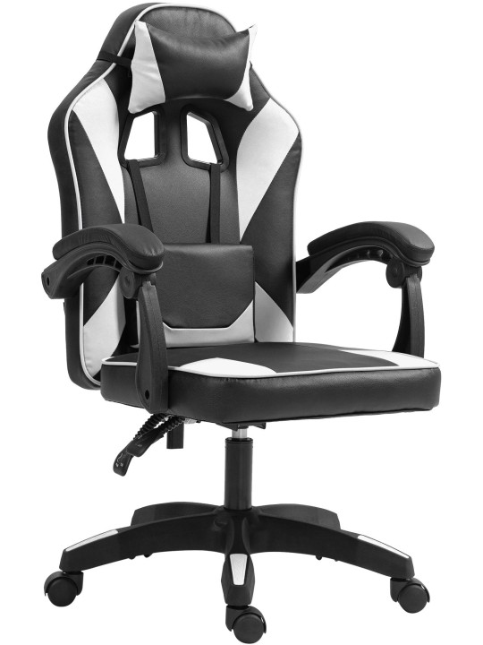 Cadeira de escritório em pele sintética Orkney, preto/branco