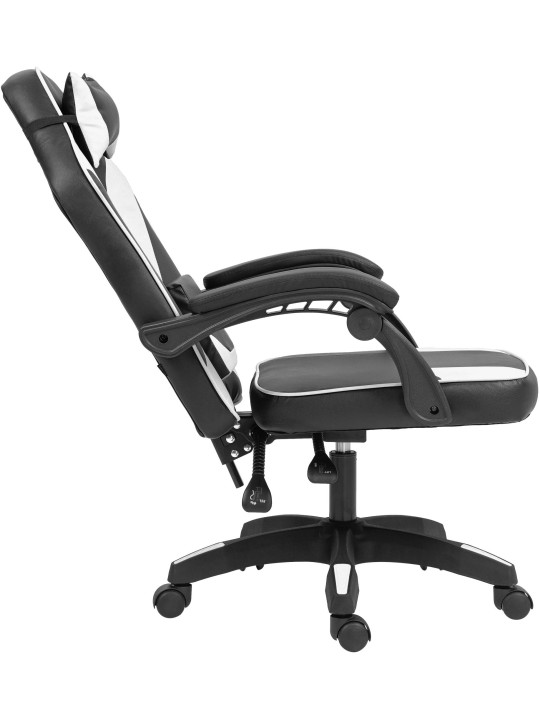 Cadeira de escritório em pele sintética Orkney, preto/branco