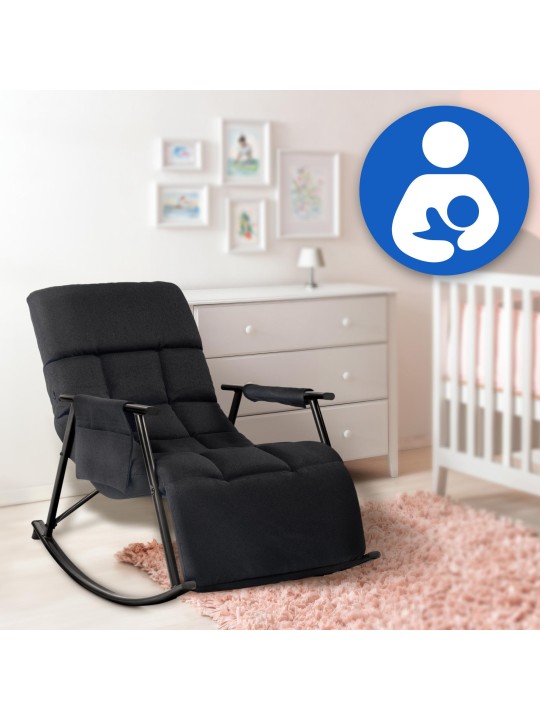Cadeira de balanço tecido Cathy, preto Cadeira de balanço tecido Cathy, preto