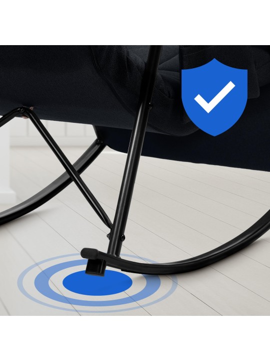 Cadeira de balanço tecido Cathy, preto Cadeira de balanço tecido Cathy, preto