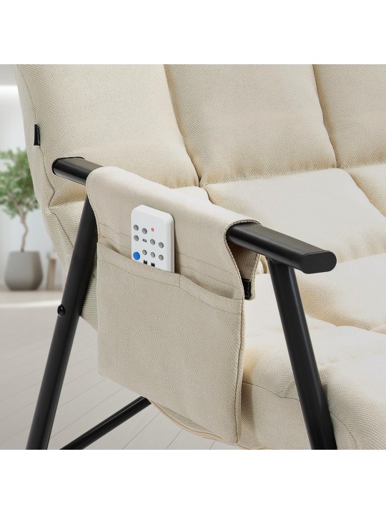 Cadeira de balanço tecido Cathy, creme