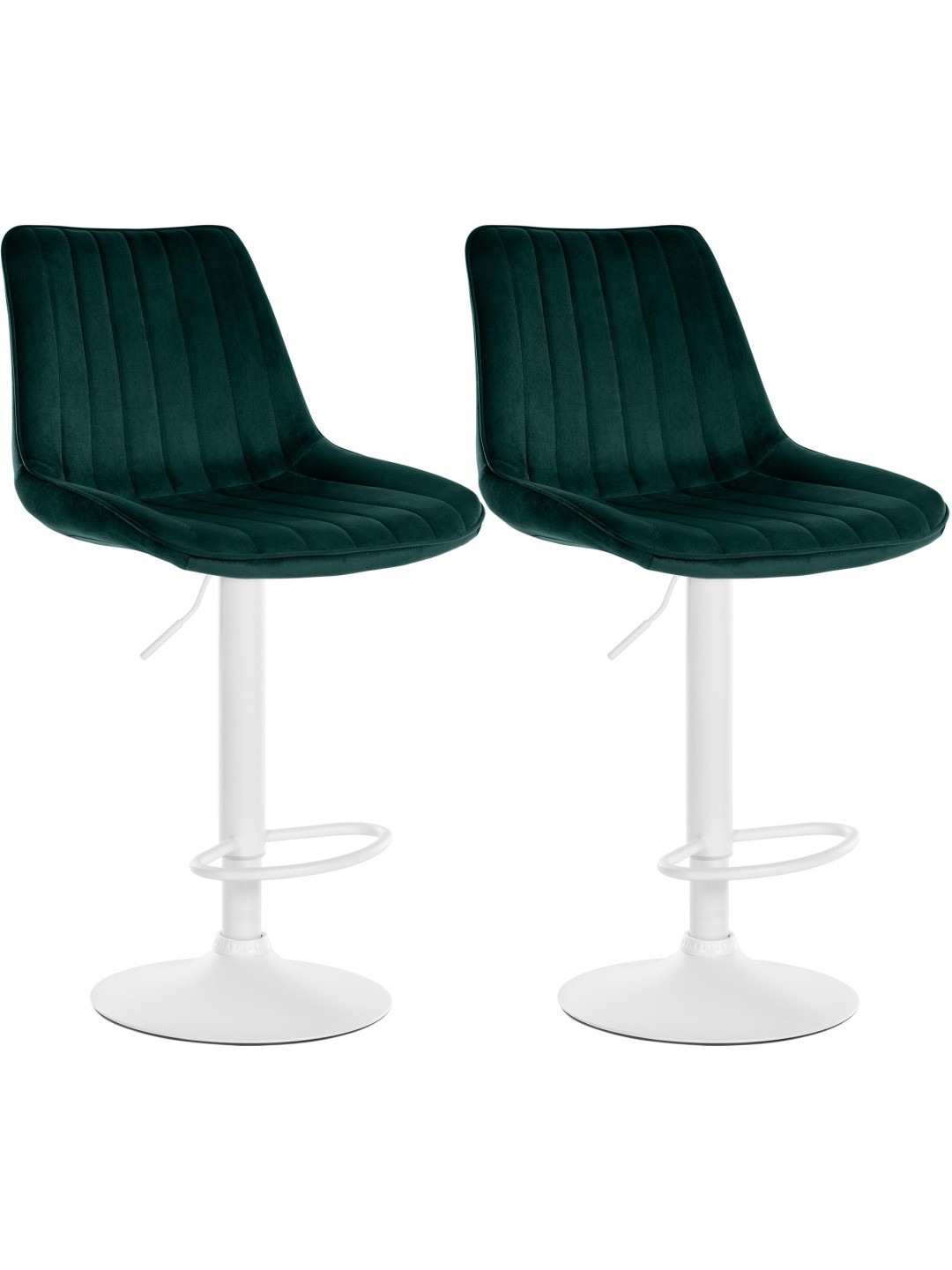 Conjunto de 2 bancos altos Toni veludo, verde
