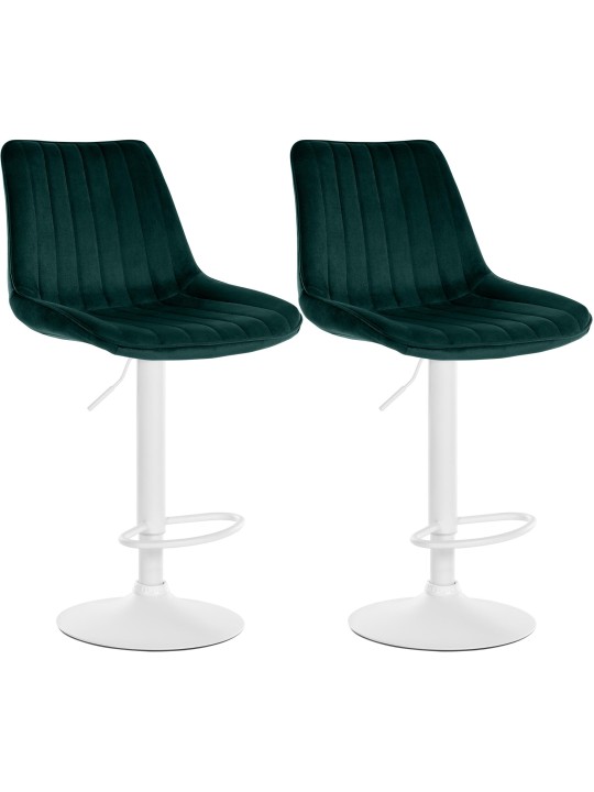 Conjunto de 2 bancos altos Toni veludo, verde Conjunto de 2 bancos altos Toni veludo, verde