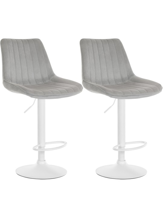 Conjunto de 2 bancos altos Toni veludo, cinza