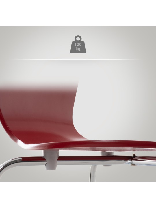 Conjunto de 4 cadeiras para visitantes Calisto, vermelho