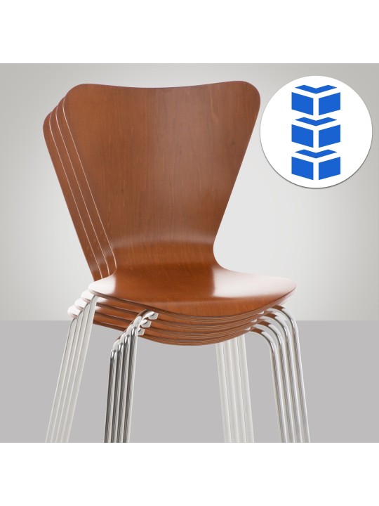 Conjunto de 4 cadeiras para visitantes Calisto, castanho Conjunto de 4 cadeiras para visitantes Calisto, castanho