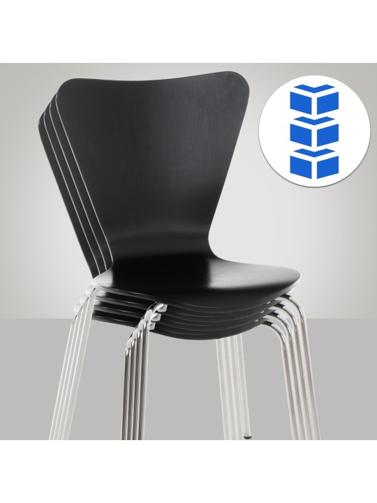 Conjunto de 4 cadeiras para visitantes Calisto, preto