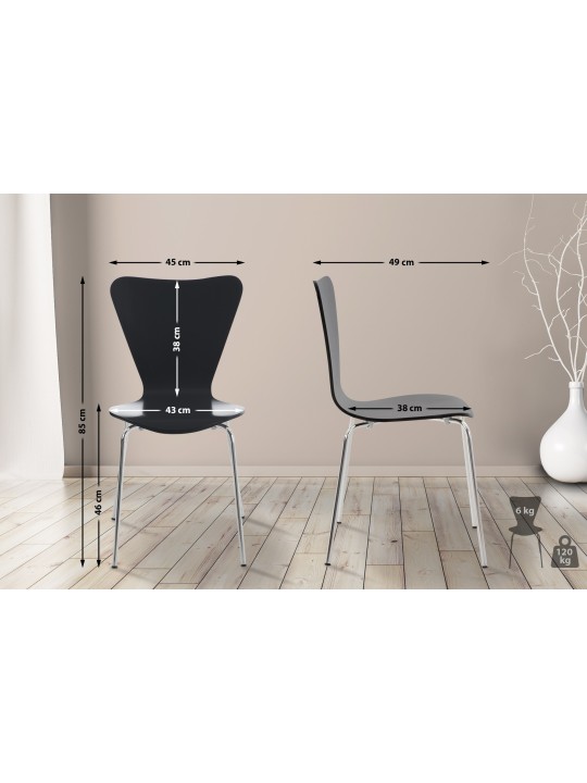 Conjunto de 4 cadeiras para visitantes Calisto, preto