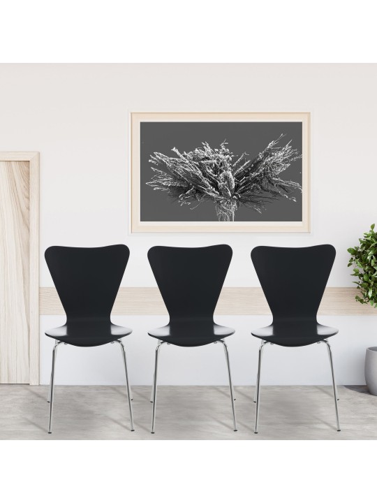 Conjunto de 4 cadeiras para visitantes Calisto, preto