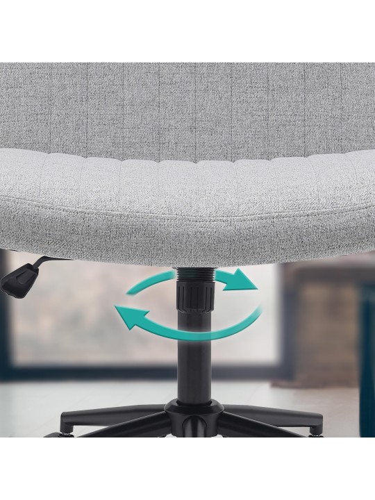 Cadeira de escritório em tecido Kingman, cinza claro