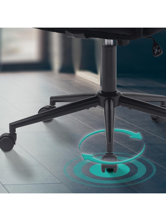 Cadeira de escritório de veludo Kingman, preto Cadeira de escritório de veludo Kingman, preto