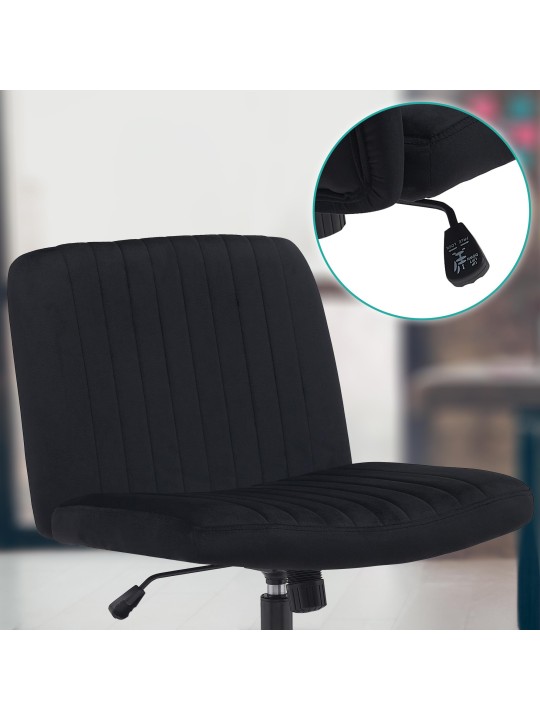 Cadeira de escritório de veludo Kingman, preto Cadeira de escritório de veludo Kingman, preto