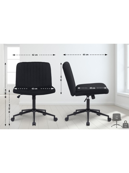 Cadeira de escritório de veludo Kingman, preto Cadeira de escritório de veludo Kingman, preto