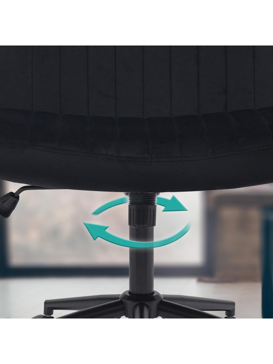 Cadeira de escritório de veludo Kingman, preto Cadeira de escritório de veludo Kingman, preto