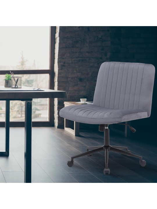 Cadeira de escritório de veludo Kingman, cinza escuro Cadeira de escritório de veludo Kingman, cinza escuro