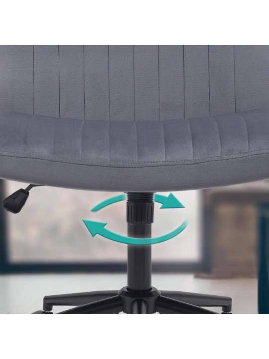 Cadeira de escritório de veludo Kingman, cinza escuro Cadeira de escritório de veludo Kingman, cinza escuro