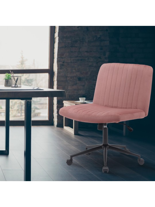 Cadeira de escritório de veludo Kingman, rosa