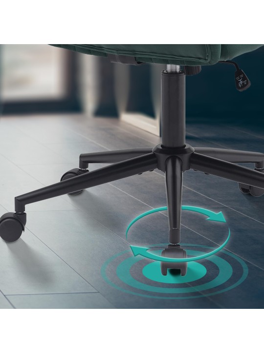 Cadeira de escritório de veludo Kingman, verde