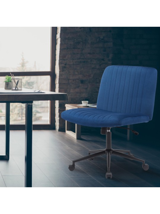 Cadeira de escritório de veludo Kingman, azul