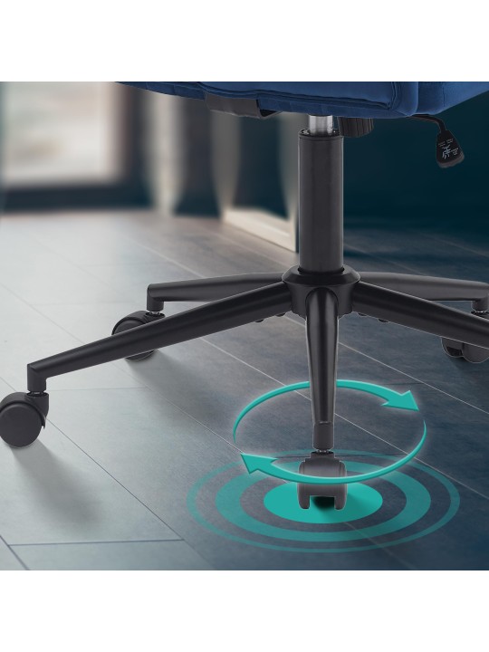 Cadeira de escritório de veludo Kingman, azul