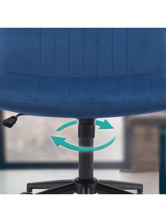 Cadeira de escritório de veludo Kingman, azul