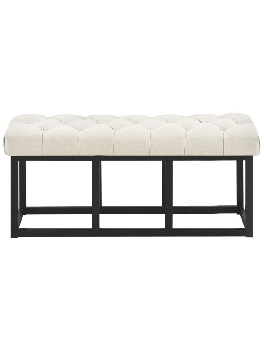 Banco Amun em tecido B100, creme