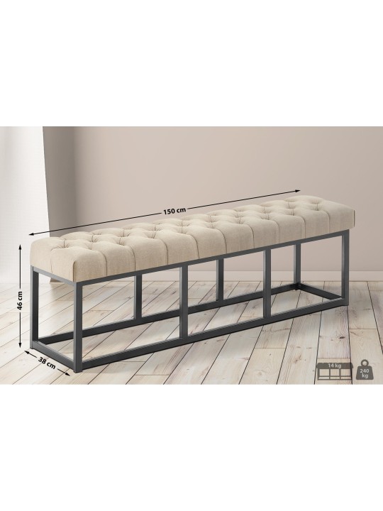 Banco Amun em tecido B150, taupe Banco Amun em tecido B150, taupe