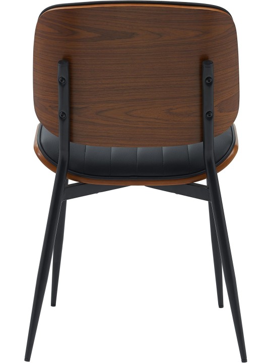 Cadeira para visitantes Tiffin em couro sintético, nogueira/preto