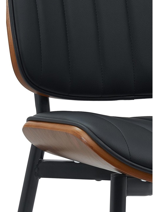 Cadeira para visitantes Tiffin em couro sintético, nogueira/preto
