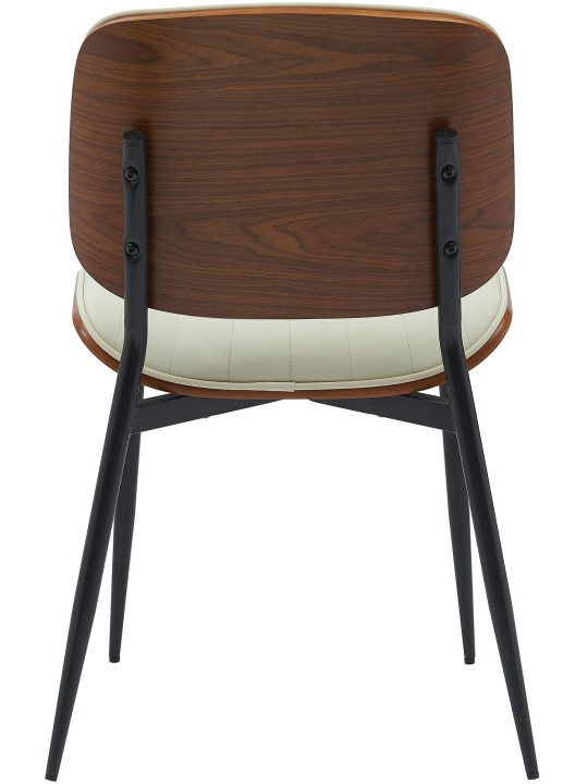 Cadeira para visitantes Tiffin em couro sintético, nogueira/creme