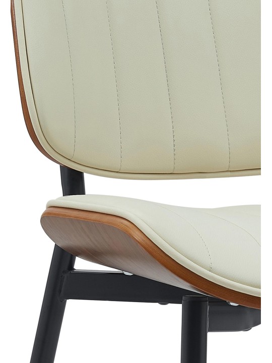 Cadeira para visitantes Tiffin em couro sintético, nogueira/creme