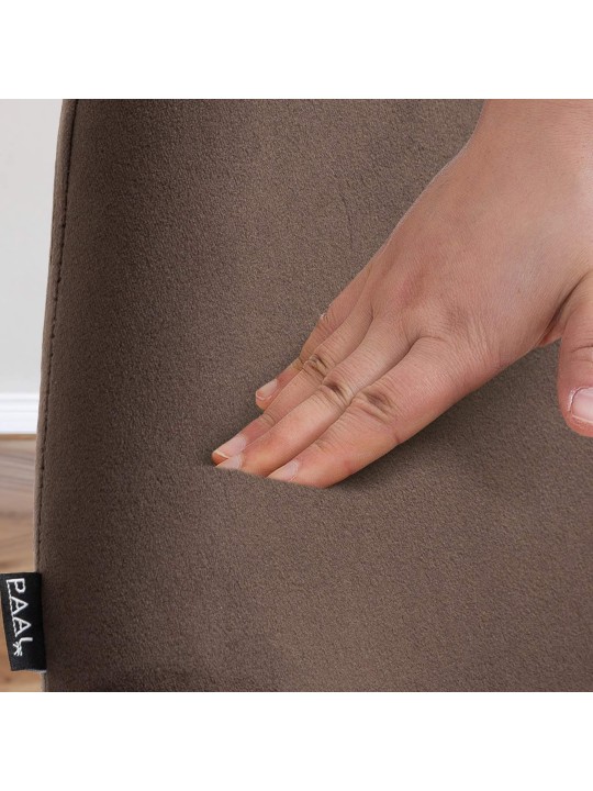 Banqueta alta Braga veludo cromado, castanho