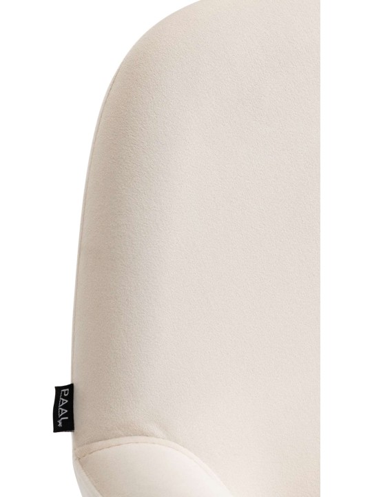 Banqueta alta Braga veludo cromado, creme