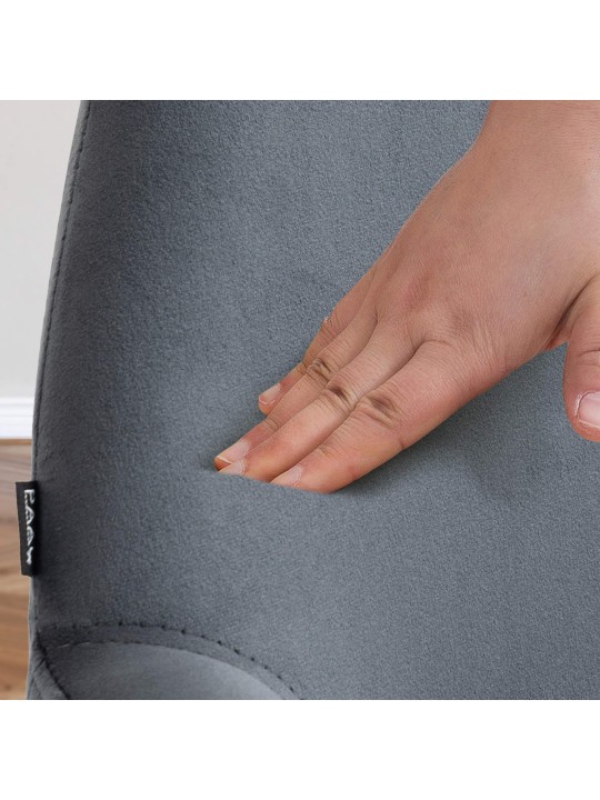 Banqueta alta veludo braga, cinza escuro