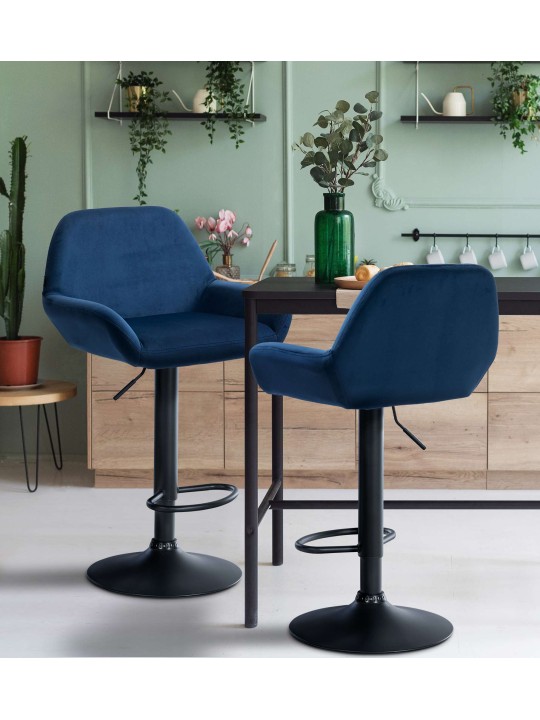 Banqueta alta veludo braga, azul Banqueta alta veludo braga, azul