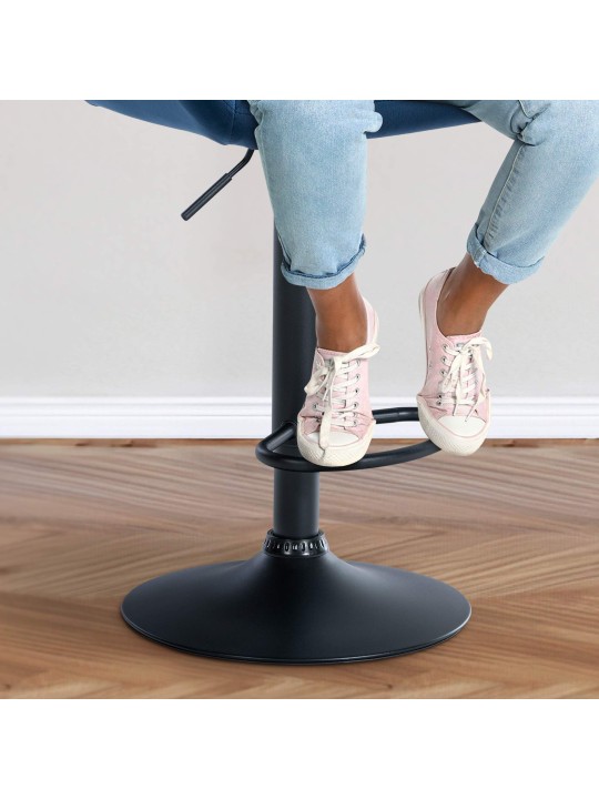 Banqueta alta veludo braga, azul Banqueta alta veludo braga, azul