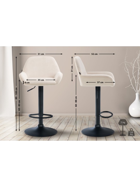 Banqueta alta veludo braga, creme Banqueta alta veludo braga, creme