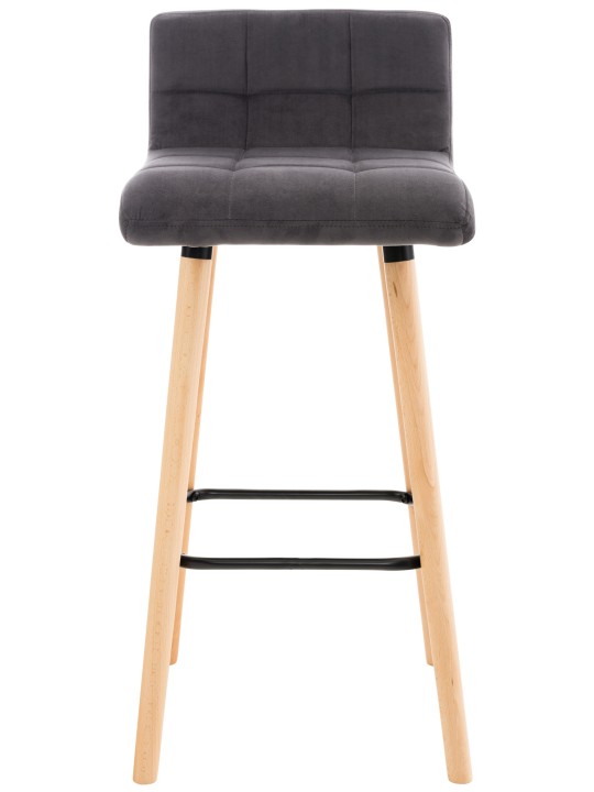 Banqueta alta Lincoln veludo, cinza