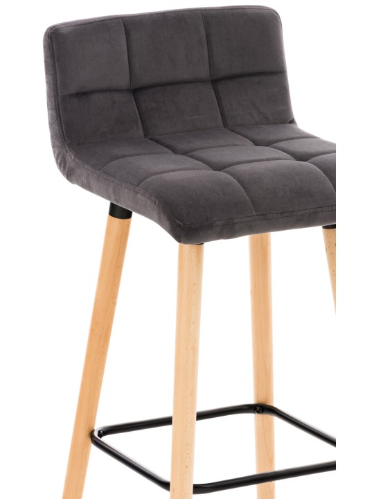 Banqueta alta Lincoln veludo, cinza