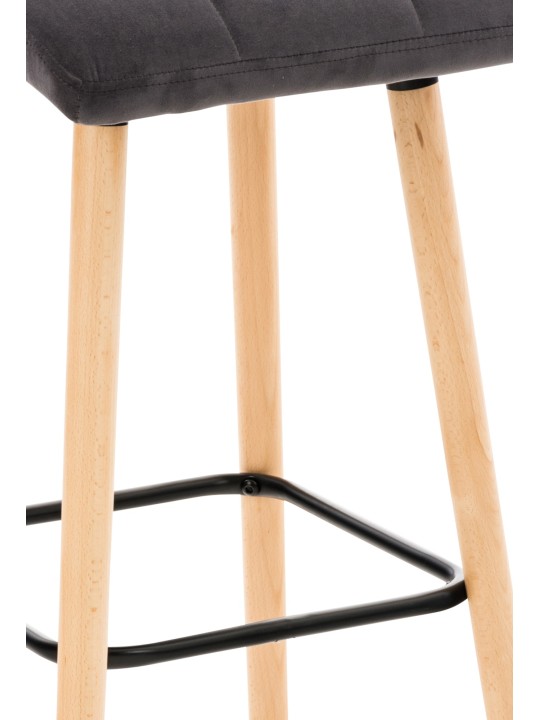 Banqueta alta Lincoln veludo, cinza