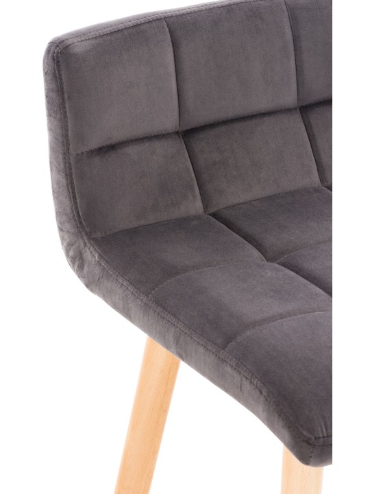 Banqueta alta Lincoln veludo, cinza