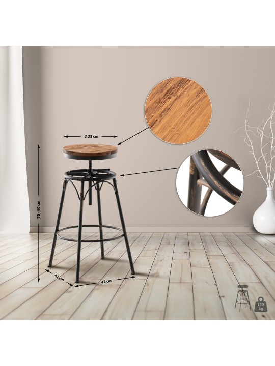 Conjunto de 2 bancos altos Beam, bronze Conjunto de 2 bancos altos Beam, bronze