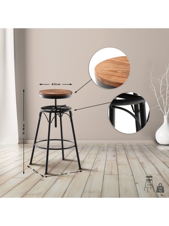 Conjunto de 2 bancos altos Beam, preto Conjunto de 2 bancos altos Beam, preto