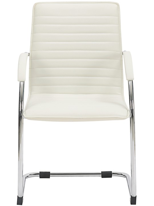 Cadeira para visitantes de couro artificial Tira, branco