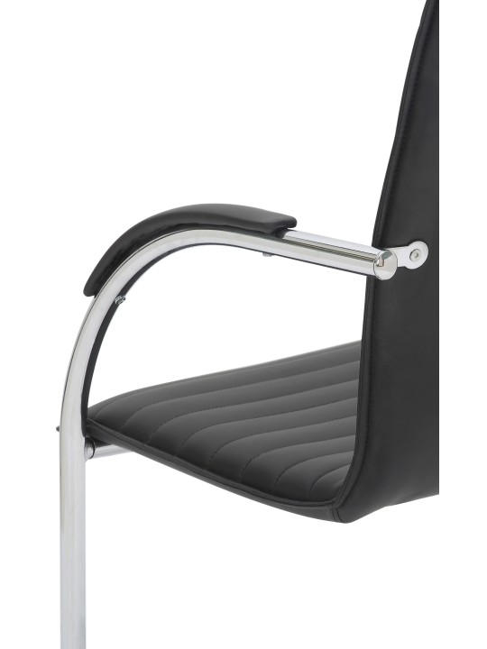 Cadeira para visitantes de couro artificial Tira, preto Cadeira para visitantes de couro artificial Tira, preto