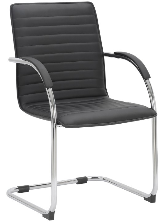 Cadeira para visitantes de couro artificial Tira, preto Cadeira para visitantes de couro artificial Tira, preto