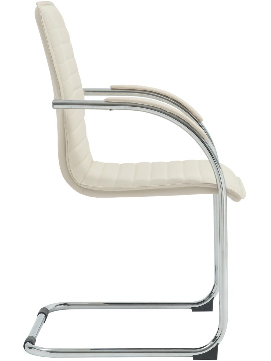 Cadeira para visitantes de couro artificial Tira, creme Cadeira para visitantes de couro artificial Tira, creme