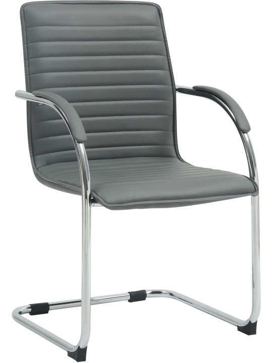 Cadeira para visitantes de couro artificial Tira, cinza