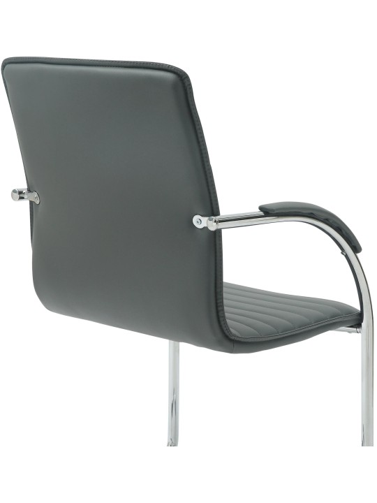 Cadeira para visitantes de couro artificial Tira, cinza