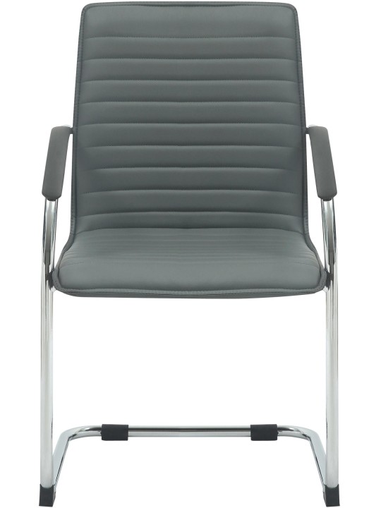 Cadeira para visitantes de couro artificial Tira, cinza